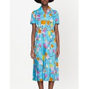 Gucci Tulip Print Pleated Midi Dress
